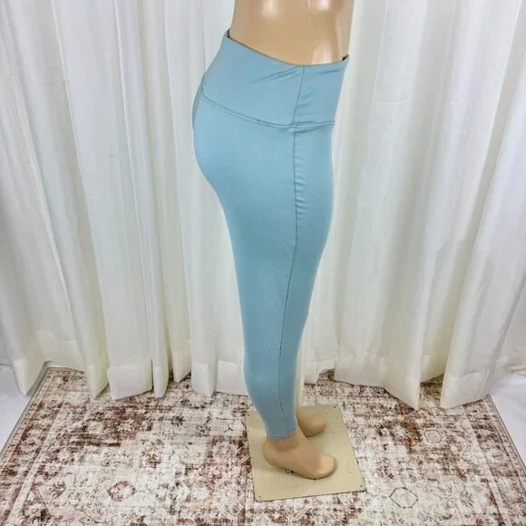 Women's Zenana Plus Size Wide Waistband Full Length Leggings Mint Green 3X - Picture 5 of 9